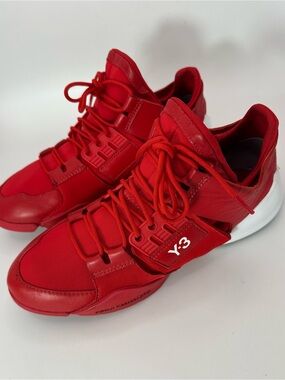 Y-3 by Yohji Yamamoto KANJA Sneakers Red Stretch Fibers Leather Size M - US 8